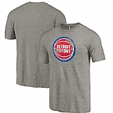 Men's Detroit Pistons Distressed Team Logo Gray T-Shirt FengYun,baseball caps,new era cap wholesale,wholesale hats